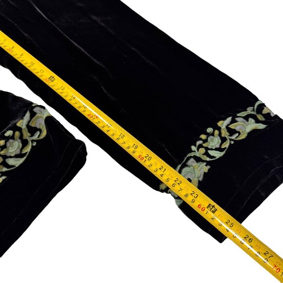 Citron Santa Monica Velvet Wide Leg Crop Culottes Pants SZ M Whimsigoth Boho - Picture 8 of 12